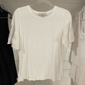White Flared Sleeve Top - Loft